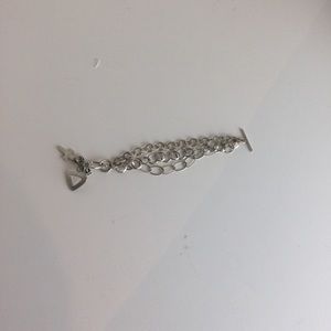 Sterling Silver 925 7” Charm Bracelet Cross +